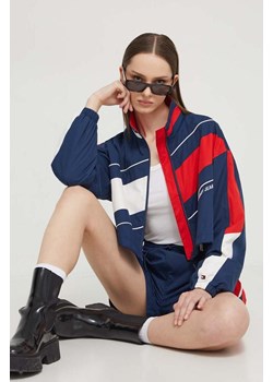 Tommy Jeans kurtka Archive Games damska kolor granatowy przejściowa oversize DW0DW18648 ze sklepu ANSWEAR.com w kategorii Kurtki damskie - zdjęcie 170116612