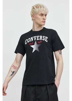 Converse t-shirt bawełniany kolor czarny z nadrukiem ze sklepu ANSWEAR.com w kategorii T-shirty męskie - zdjęcie 170116782