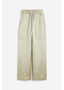 H & M - Spodnie z domieszką jedwabiu - Zielony ze sklepu H&M w kategorii Spodnie damskie - zdjęcie 170117403