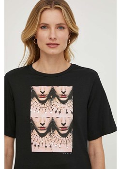 Sisley t-shirt bawełniany damski kolor czarny ze sklepu ANSWEAR.com w kategorii Bluzki damskie - zdjęcie 170121994