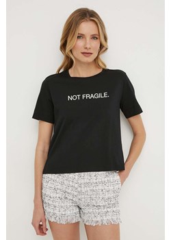 Sisley t-shirt bawełniany damski kolor czarny ze sklepu ANSWEAR.com w kategorii Bluzki damskie - zdjęcie 170122004