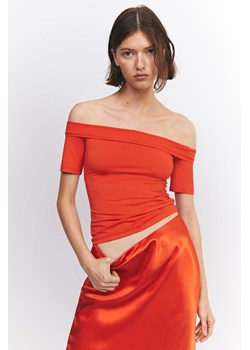 H & M - Top z odkrytymi ramionami - Czerwony ze sklepu H&M w kategorii Bluzki damskie - zdjęcie 170123054
