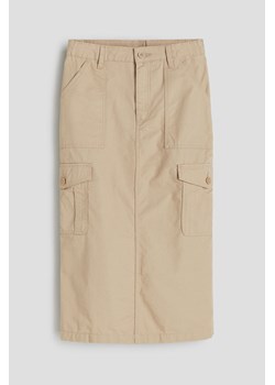 H & M - Bawełniana spódnica cargo - Beżowy ze sklepu H&M w kategorii Spódnice dziewczęce - zdjęcie 170123120