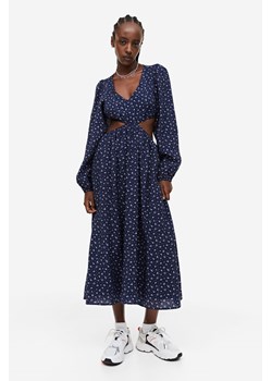 H & M - Sukienka z wycięciem i baloniastym rękawem - Niebieski ze sklepu H&M w kategorii Sukienki - zdjęcie 170123143