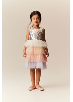 H & M - Tiulowa sukienka z cekinami - Biały ze sklepu H&M w kategorii Sukienki dziewczęce - zdjęcie 170123174