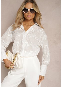 Biała Koszula Klasyczna z Haftowanymi Ozdobami Nexadia ze sklepu Renee odzież w kategorii Koszule damskie - zdjęcie 170126034
