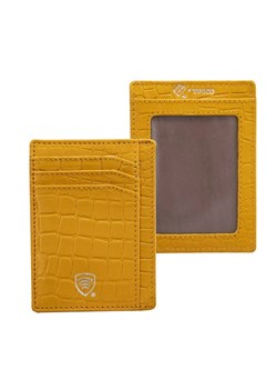 Skórzane etui na karty zbliżeniowe RFID (Żółty, Croco) ze sklepu Koruma ID Protection w kategorii Etui - zdjęcie 170126654