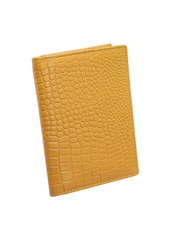 Cienki Skórzany portfel RFID na dowód rejestracyjny do marynarki (Żółty, Croco) ze sklepu Koruma ID Protection w kategorii Portfele męskie - zdjęcie 170126671