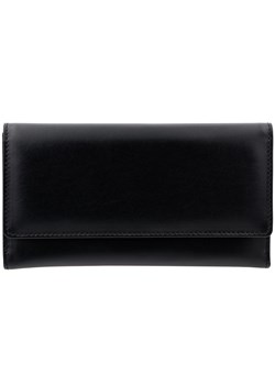 Skórzany damski portfel zabezpieczający karty zbliżeniowe (Czarny gładki połysk) ze sklepu Koruma ID Protection w kategorii Portfele damskie - zdjęcie 170126764