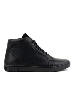 Buty męskie skórzane sztyblety sneakersy wysokie 427KNT czarne ze sklepu butyolivier w kategorii Trampki męskie - zdjęcie 170127422