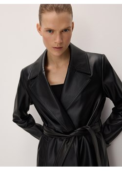 Reserved - Płaszcz z imitacji skóry - czarny ze sklepu Reserved w kategorii Płaszcze damskie - zdjęcie 170130191