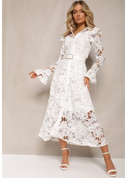 Biała Koronkowa Maxi Sukienka o Rozkloszowanym Fasonie Sedumma ze sklepu Renee odzież w kategorii Sukienki - zdjęcie 170131390
