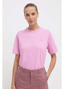 Columbia t-shirt bawełniany damski kolor różowy ze sklepu ANSWEAR.com w kategorii Bluzki damskie - zdjęcie 170134424