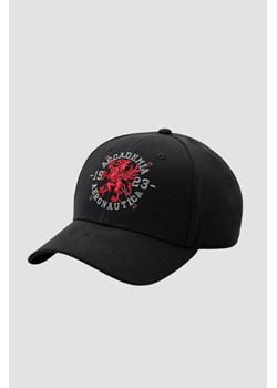 AERONAUTICA MILITARE Czarna czapka z haftowanym logo ze sklepu outfit.pl w kategorii Czapki z daszkiem męskie - zdjęcie 170135061