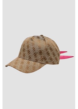 GUESS Beżowa czapka z różową kokardą ze sklepu outfit.pl w kategorii Czapki z daszkiem damskie - zdjęcie 170135143