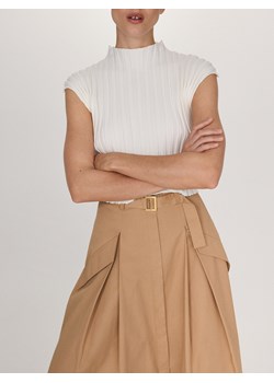 Reserved - Spódnica midi z paskiem - kremowy ze sklepu Reserved w kategorii Spódnice - zdjęcie 170135911