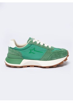 Sneakersy damskie z zamszowymi wstawkami zielone NN274960 301 ze sklepu Big Star w kategorii Buty sportowe damskie - zdjęcie 170137323