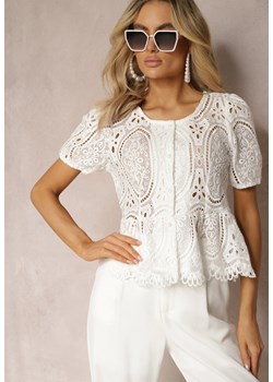 Biała Koronkowa Bluzka z Guzikami Wisterria ze sklepu Renee odzież w kategorii Bluzki damskie - zdjęcie 170140801