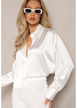 Biała Koszula o Fasonie Oversize z Metaliczną Nicią Venatti ze sklepu Renee odzież w kategorii Koszule damskie - zdjęcie 170141001