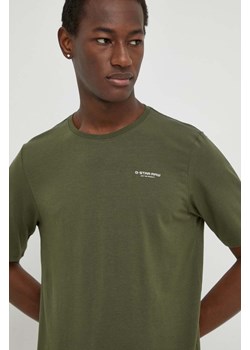 G-Star Raw t-shirt męski kolor zielony gładki ze sklepu ANSWEAR.com w kategorii T-shirty męskie - zdjęcie 170143551