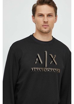 Armani Exchange bluza męska kolor czarny z nadrukiem 3DZMSA Z9N1Z ze sklepu ANSWEAR.com w kategorii Bluzy męskie - zdjęcie 170143660