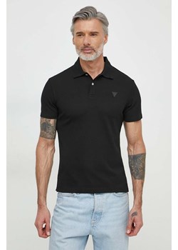 Guess polo NOLAN męski kolor czarny gładki M4GP66 KC701 ze sklepu ANSWEAR.com w kategorii T-shirty męskie - zdjęcie 170143901