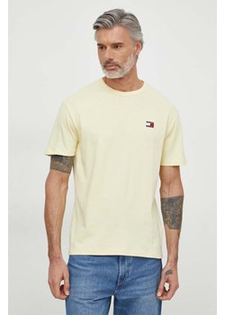 Tommy Jeans t-shirt bawełniany kolor żółty z aplikacją DM0DM17995 ze sklepu ANSWEAR.com w kategorii T-shirty męskie - zdjęcie 170144043