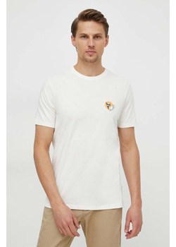 Lindbergh t-shirt bawełniany męski kolor beżowy z aplikacją ze sklepu ANSWEAR.com w kategorii T-shirty męskie - zdjęcie 170144082