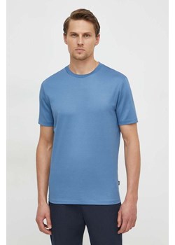 BOSS t-shirt bawełniany męski kolor niebieski gładki 50511595 ze sklepu ANSWEAR.com w kategorii T-shirty męskie - zdjęcie 170144103