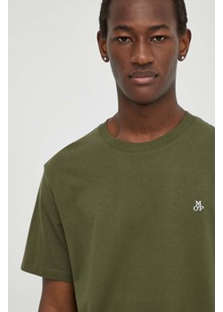 Marc O&apos;Polo t-shirt bawełniany męski kolor zielony gładki ze sklepu ANSWEAR.com w kategorii T-shirty męskie - zdjęcie 170144163