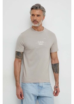 Calvin Klein t-shirt bawełniany męski kolor szary z nadrukiem ze sklepu ANSWEAR.com w kategorii T-shirty męskie - zdjęcie 170144172