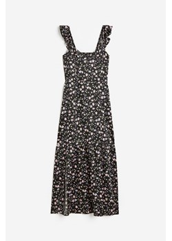 H & M - Satynowa sukienka z falbankami - Czarny ze sklepu H&M w kategorii Sukienki - zdjęcie 170148023