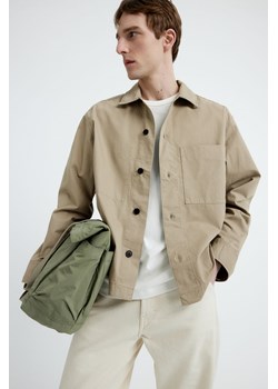H & M - Koszula wierzchnia z diagonalu Loose Fit - Beżowy ze sklepu H&M w kategorii Kurtki męskie - zdjęcie 170148061