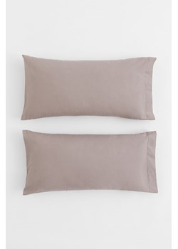 H & M - Poszewka na poduszkę z perkalu 2-pak - Brązowy ze sklepu H&M w kategorii Poszewki na poduszki - zdjęcie 170148071