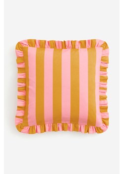 H & M - Poszewka na poduszkę wykończona falbaną - Różowy ze sklepu H&M w kategorii Poszewki na poduszki - zdjęcie 170148232