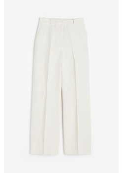 H & M - Spodnie z domieszką jedwabiu - Beżowy ze sklepu H&M w kategorii Spodnie damskie - zdjęcie 170148233