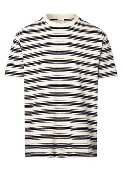 Selected Koszulka męska - SLHRelaxSolo Mężczyźni Bawełna beżowy w paski ze sklepu vangraaf w kategorii T-shirty męskie - zdjęcie 170150903