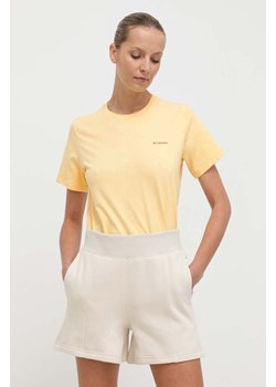 Columbia t-shirt bawełniany Boundless Beauty damski kolor żółty 2036573 ze sklepu ANSWEAR.com w kategorii Bluzki damskie - zdjęcie 170152261