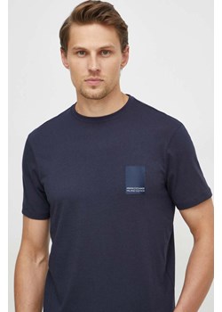 Armani Exchange t-shirt bawełniany męski kolor niebieski z aplikacją 3DZTHM ZJ8EZ ze sklepu ANSWEAR.com w kategorii T-shirty męskie - zdjęcie 170152271