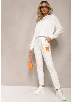 Białe Spodnie Dresowe z Naszywką na Nogawce Aralsta ze sklepu Renee odzież w kategorii Spodnie damskie - zdjęcie 170154204