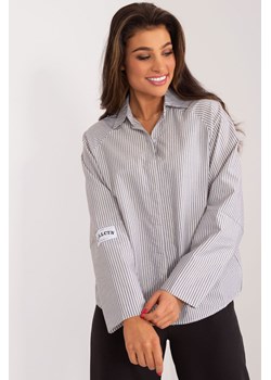 Casualowa koszula w paski biało-szara ze sklepu 5.10.15 w kategorii Koszule damskie - zdjęcie 170154453