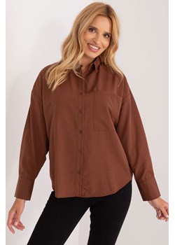 Asymetryczna koszula oversize brązowa ze sklepu 5.10.15 w kategorii Koszule damskie - zdjęcie 170154551