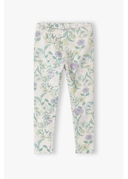 Dzianinowe legginsy dziewczęce w kwiaty - Max&Mia ze sklepu 5.10.15 w kategorii Spodnie dziewczęce - zdjęcie 170154634
