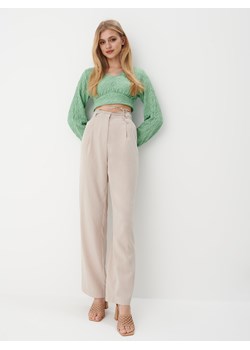 Mohito - Spodnie z szeroką nogawką - beżowy ze sklepu Mohito w kategorii Spodnie damskie - zdjęcie 170154973