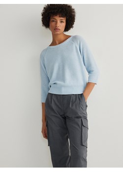 Reserved - Gładki sweter - jasnoniebieski ze sklepu Reserved w kategorii Bluzki damskie - zdjęcie 170170422