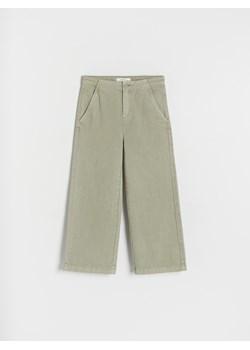 Reserved - Bawełniane spodnie - oliwkowy ze sklepu Reserved w kategorii Spodnie dziewczęce - zdjęcie 170170714