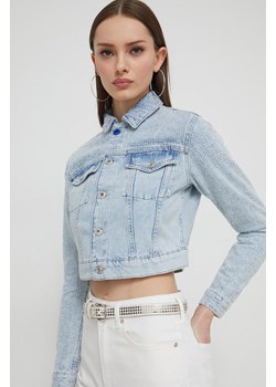 Karl Lagerfeld Jeans kurtka jeansowa damska kolor niebieski przejściowa ze sklepu ANSWEAR.com w kategorii Kurtki damskie - zdjęcie 170175904