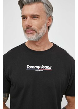 Tommy Jeans t-shirt bawełniany męski kolor czarny z nadrukiem DM0DM18590 ze sklepu ANSWEAR.com w kategorii T-shirty męskie - zdjęcie 170176134