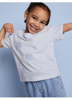 Reserved - T-shirt z aplikacją w kwiaty - jasnoturkusowy ze sklepu Reserved w kategorii Koszulki niemowlęce - zdjęcie 170185582