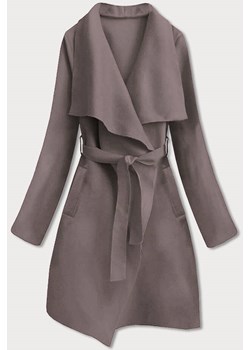 Minimalistyczny płaszcz damski szarobrązowy (747ART) ze sklepu goodlookin.pl w kategorii Płaszcze damskie - zdjęcie 170206084